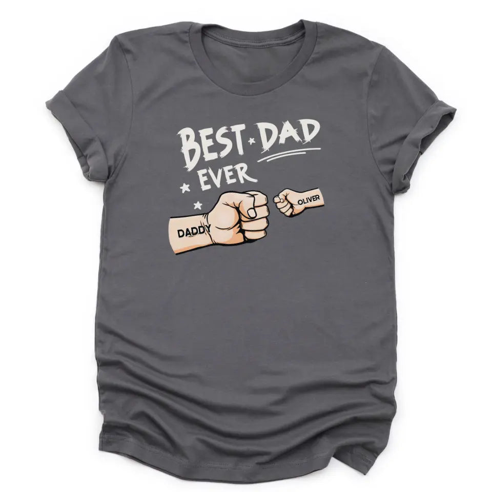 Shirts & Tops-Best Dad Ever - Personalized Unisex T-Shirt / Sweatshirt | Dad Shirt | Gift for Dad-Unisex T-Shirt-Asphalt-JackNRoy