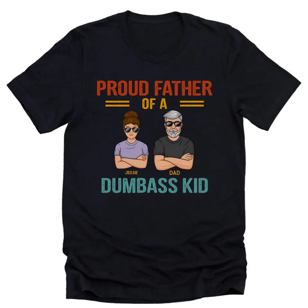 T-Shirt-Proud Father - Personalized Unisex T-Shirt | Dad Shirt | Father's Day Gift-Unisex T-Shirt-Black-JackNRoy