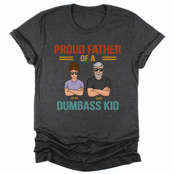 T-Shirt-Proud Father - Personalized Unisex T-Shirt | Dad Shirt | Father's Day Gift-Unisex T-Shirt-Dark Grey Heather-JackNRoy