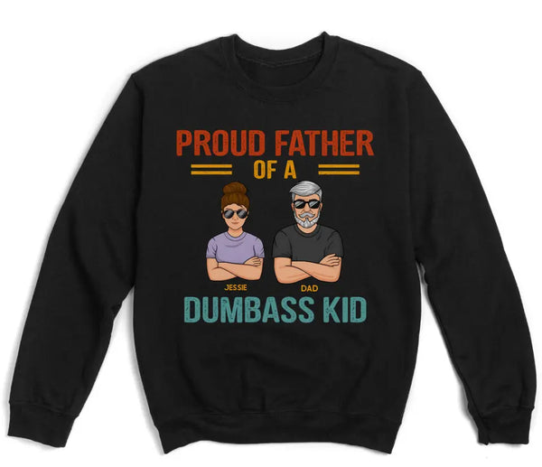 T-Shirt-Proud Father - Personalized Unisex T-Shirt | Dad Shirt | Father's Day Gift-Unisex Sweatshirt-Black-JackNRoy