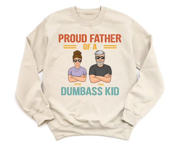 T-Shirt-Proud Father - Personalized Unisex T-Shirt | Dad Shirt | Father's Day Gift-Unisex Sweatshirt-Sand-JackNRoy