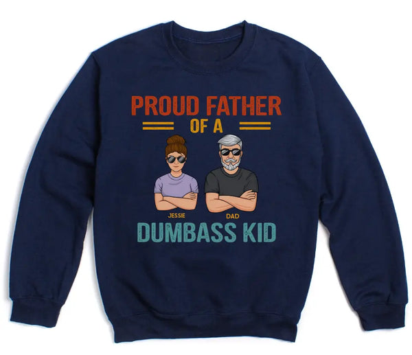 T-Shirt-Proud Father - Personalized Unisex T-Shirt | Dad Shirt | Father's Day Gift-Unisex Sweatshirt-Navy-JackNRoy