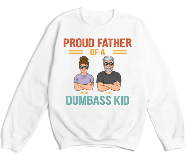 T-Shirt-Proud Father - Personalized Unisex T-Shirt | Dad Shirt | Father's Day Gift-Unisex Sweatshirt-White-JackNRoy