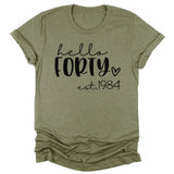 T-Shirt-Hello Forty (EST) - Personalized Unisex T-Shirt-Unisex T-Shirt-S-JackNRoy