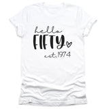 T-Shirt-Hello Fifty (EST) - Personalized Unisex T-Shirt-Unisex T-Shirt-S-JackNRoy