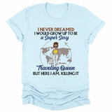 T-Shirt-Traveling Queen - Personalized Unisex T-Shirt | Gift For Her | Traveling Shirt-Unisex T-Shirt-Heather Ice Blue-JackNRoy