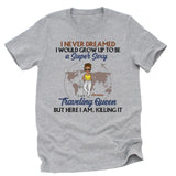 T-Shirt-Traveling Queen - Personalized Unisex T-Shirt | Gift For Her | Traveling Shirt-Unisex T-Shirt-Athletic Heather-JackNRoy