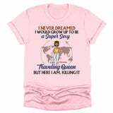 T-Shirt-Traveling Queen - Personalized Unisex T-Shirt | Gift For Her | Traveling Shirt-Unisex T-Shirt-Pink-JackNRoy