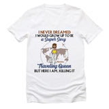 T-Shirt-Traveling Queen - Personalized Unisex T-Shirt | Gift For Her | Traveling Shirt-Unisex V-Neck-White-JackNRoy