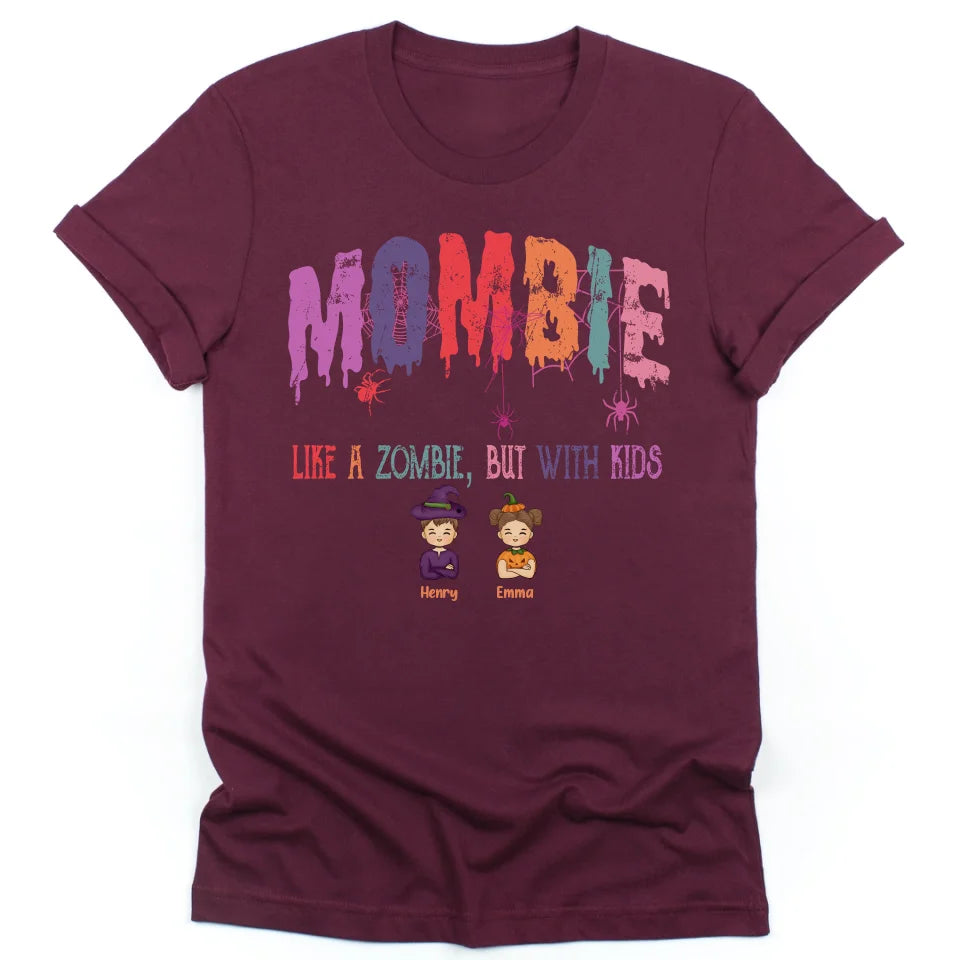 Sweatshirt-Mombie, Like a Zombie, But With Kids - Personalized Unisex Sweatshirt for Halloween | Mom Sweatshirt | Halloween Gift-Unisex T-Shirt-Maroon-JackNRoy