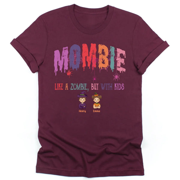 Sweatshirt-Mombie, Like a Zombie, But With Kids - Personalized Unisex Sweatshirt for Halloween | Mom Sweatshirt | Halloween Gift-Unisex T-Shirt-Maroon-JackNRoy