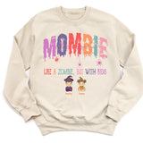 Sweatshirt-Mombie, Like a Zombie, But With Kids - Personalized Unisex Sweatshirt for Halloween | Mom Sweatshirt | Halloween Gift-Unisex Sweatshirt-Sand-JackNRoy