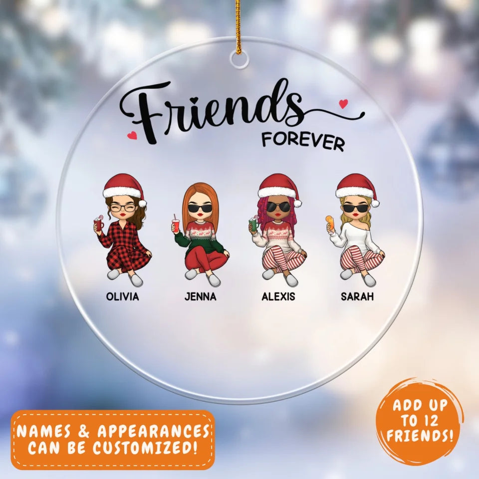 Acrylic Ornament-Friends Forever - Personalized Acrylic Ornament | Gift for Friends-JackNRoy