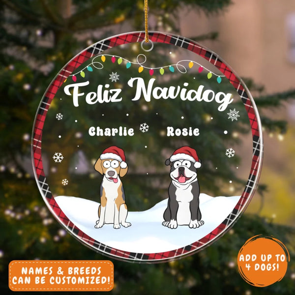 Acrylic Ornament-Feliz Navidog - Personalized Acrylic Ornament | Dog Lovers Gift-JackNRoy