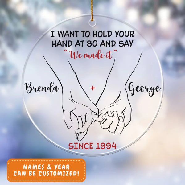 Acrylic Ornament-We Made It - Personalized Acrylic Ornament | Gift for Couples | Christmas Couple Ornament-JackNRoy