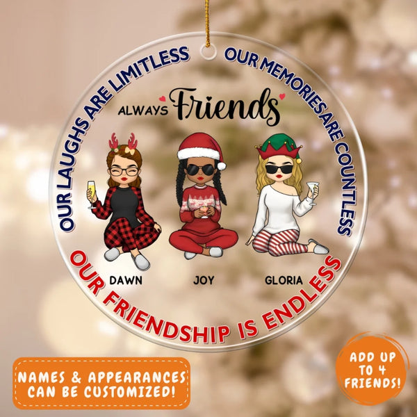 Acrylic Ornament-Always Friends - Personalized Acrylic Ornament | Gift for Friends | Besties Christmas Gift-JackNRoy