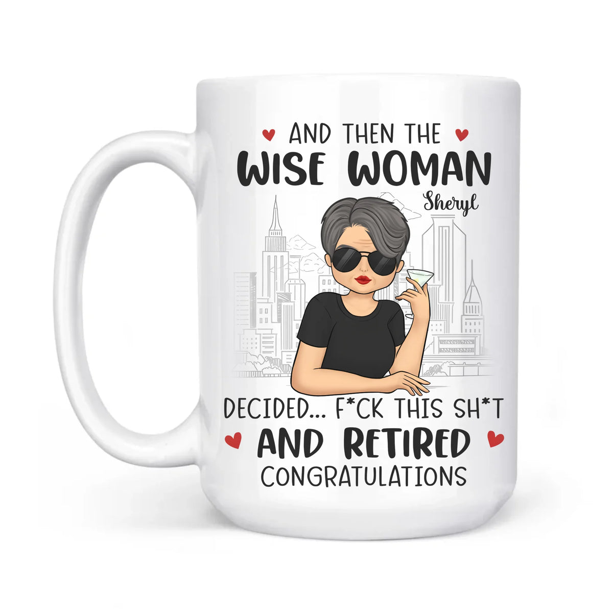 Mug-Wise Woman Retired - Personalized Mug | Retirement Gift | Funny Mug-White Mug-White-JackNRoy
