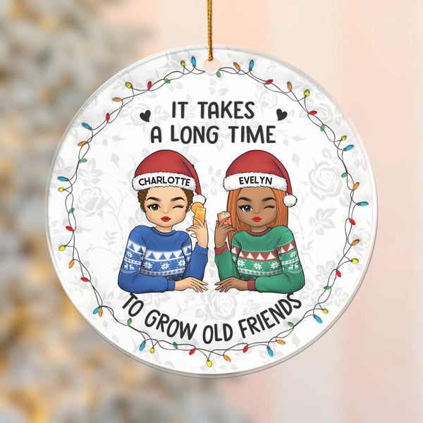 Acrylic Ornament-Old Friends - Personalized Acrylic Ornament | Besties Gift | Best Friends-Acrylic Ornament-Clear Acrylic-JackNRoy