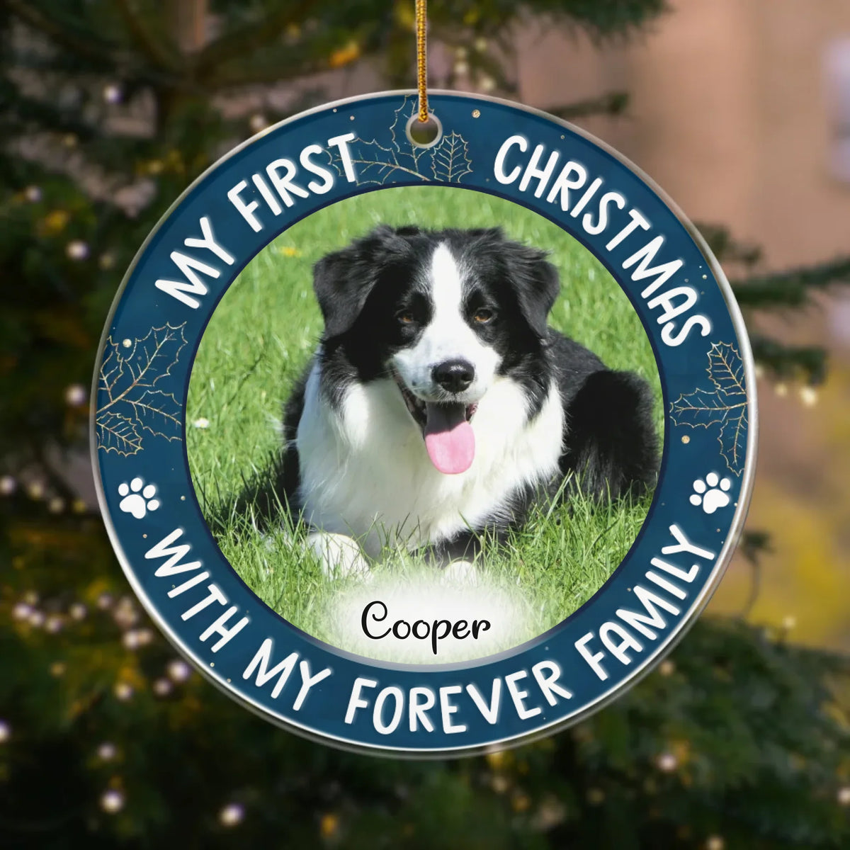 Ornament-Pet's First Christmas - Personalized Acrylic Ornament | Upload Your Photo | Pet Ornament-JackNRoy