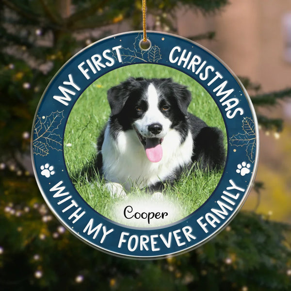 Ornament-Pet's First Christmas - Personalized Acrylic Ornament | Upload Your Photo | Pet Ornament-JackNRoy