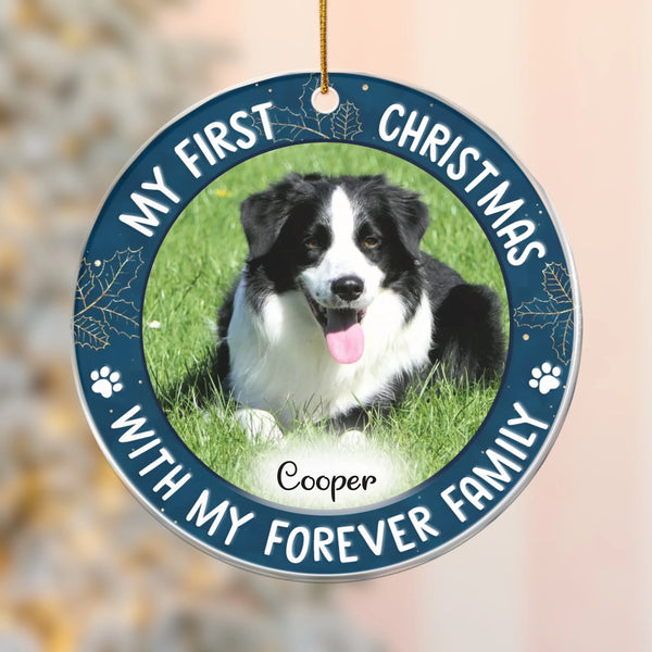 Ornament-Pet's First Christmas - Personalized Acrylic Ornament | Upload Your Photo | Pet Ornament-Acrylic Ornament-Clear Acrylic-JackNRoy