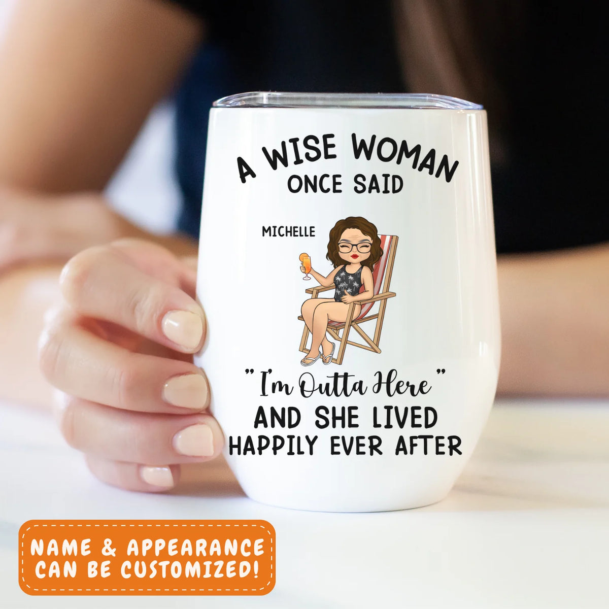 Wine Tumbler-I'm Outta Here - Personalized Wine Tumbler | Retirement Gift | Custom Tumbler-JackNRoy