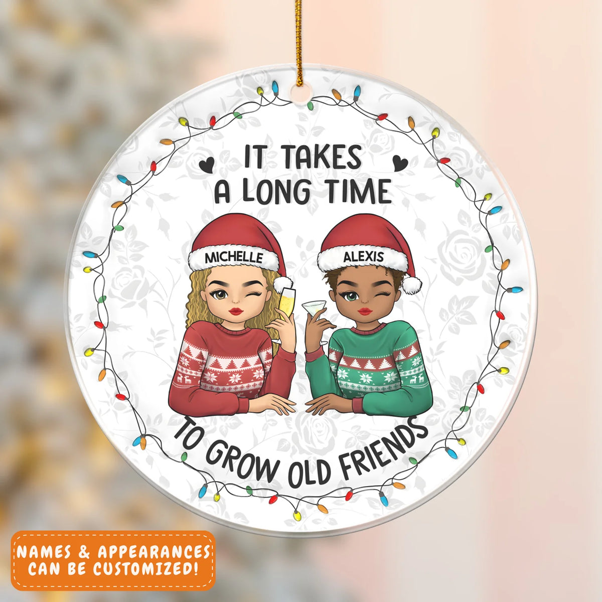 Acrylic Ornament-Old Friends - Personalized Acrylic Ornament | Besties Gift | Best Friends-JackNRoy