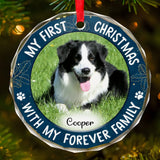 Ornament-Pet's First Christmas - Personalized Acrylic Ornament | Upload Your Photo | Pet Ornament-Glass Ornament-Glass-JackNRoy