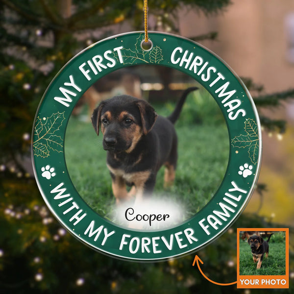 Pet's First Christmas - Personalized Acrylic Ornament | Upload Your Photo | Pet Ornament