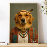 Poster-Custom Hippie Pet Outfit - Personalized Poster | Upload Your Photo | Pet Transformation-Poster-Matte-JackNRoy
