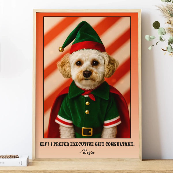 Poster-Custom Elf Pet Outfit - Personalized Poster | Upload Your Photo | Pet Transformation-Poster-Matte-JackNRoy