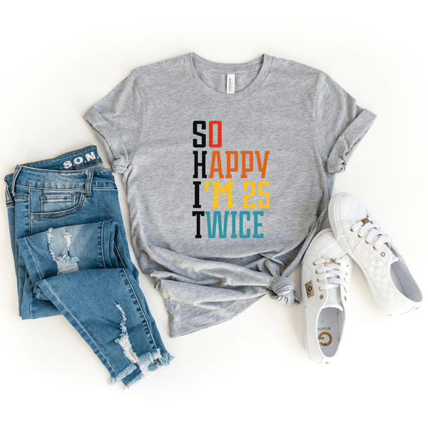 T-Shirt-S.H.I.T. 50 Birthday T-Shirt-S-Athletic Heather-Jack N Roy