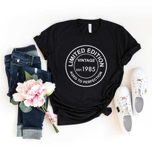 T-Shirt-Limited Edition Custom Birthday T-Shirt (Customize Your Year)-S-Black-Jack N Roy