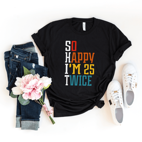 T-Shirt-S.H.I.T. 50 Birthday T-Shirt-S-Black-Jack N Roy