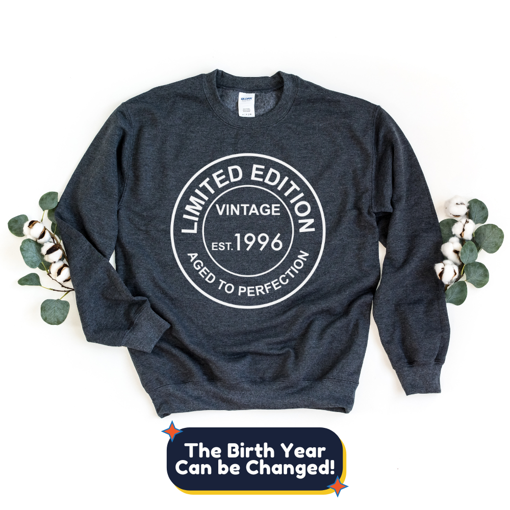 Sweatshirt-Limited Edition Custom Birthday Sweatshirt (Customize Your Year)-S-Dark Grey-Jack N Roy