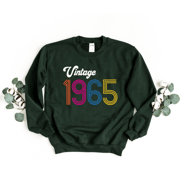 Sweatshirt-Vintage Custom Birthday Sweatshirt (Customized Year)-S-Forest-Jack N Roy
