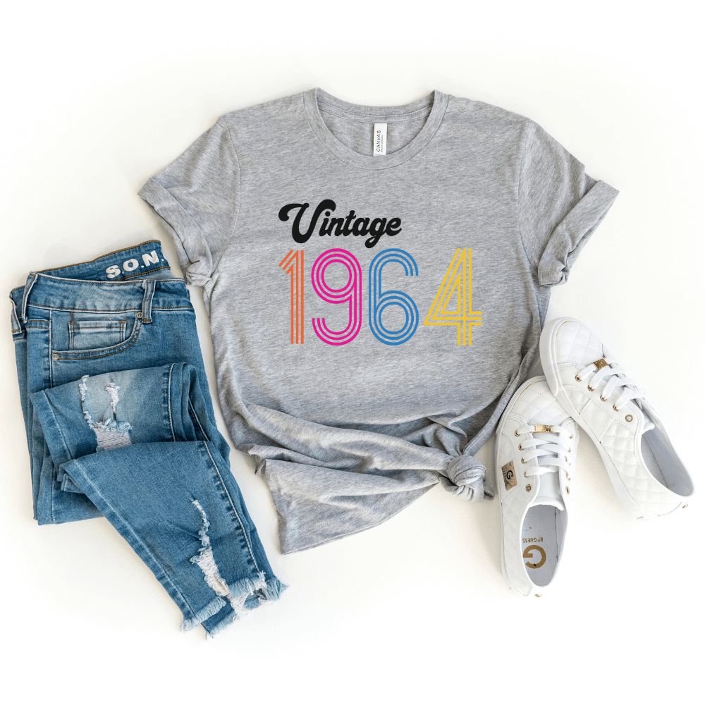 Shirts & Tops-Vintage Custom Birthday T-Shirt (Customize Your Year)-S-Athletic Heather-Jack N Roy