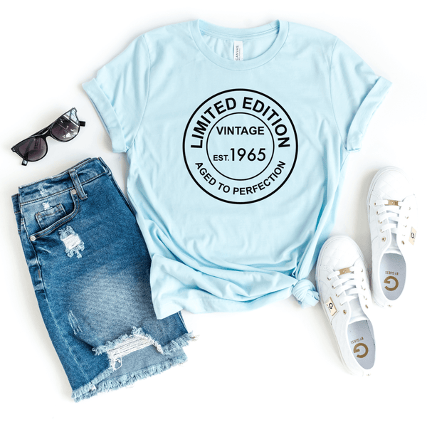 T-Shirt-Limited Edition Custom Birthday T-Shirt (Customize Your Year)-S-Heather Ice Blue-Jack N Roy