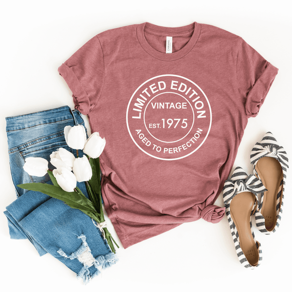T-Shirt-Limited Edition Custom Birthday T-Shirt (Customize Your Year)-S-Heather Mauve-Jack N Roy