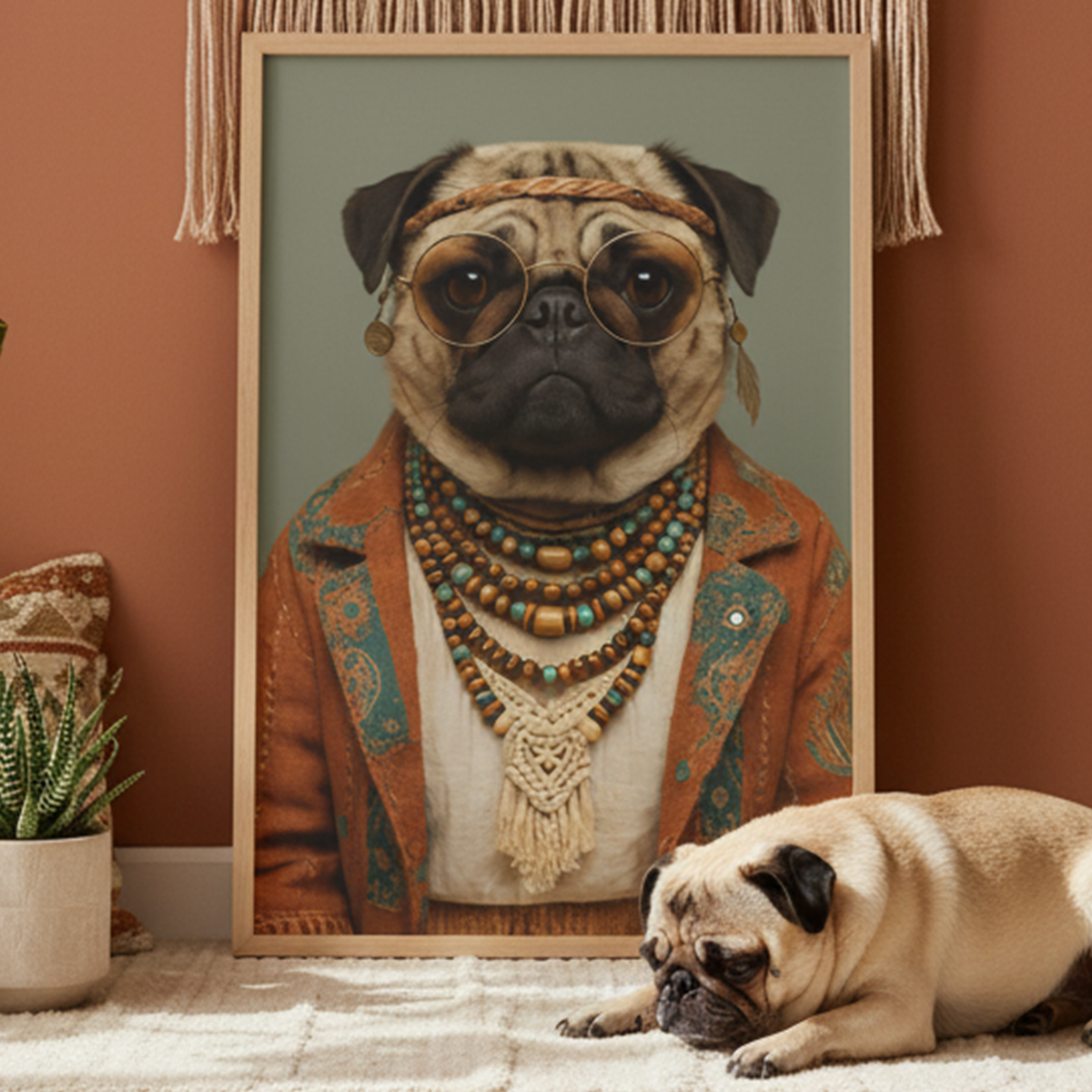 Poster-Custom Hippie Pet Outfit - Personalized Poster | Upload Your Photo | Pet Transformation-JackNRoy