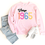 Sweatshirt-Vintage Custom Birthday Sweatshirt (Customized Year)-S-Pink-Jack N Roy