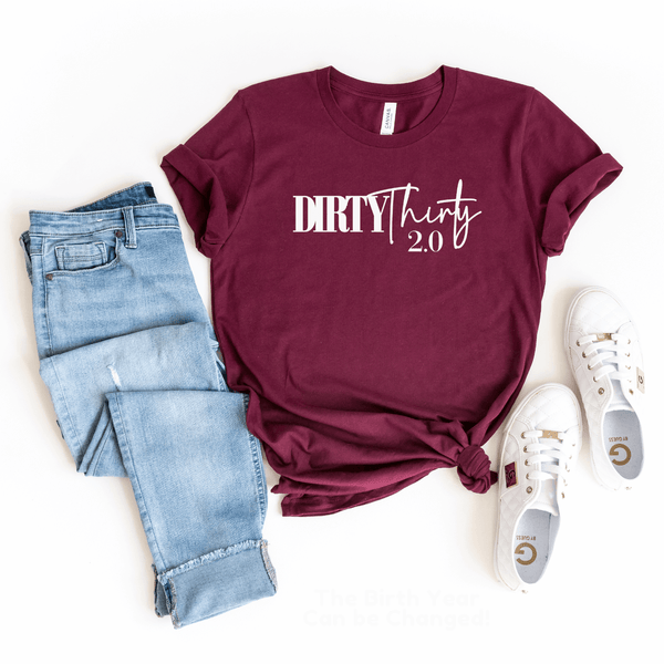 T-Shirt-Dirty Thirty 2.0 T-Shirt-S-Maroon-Jack N Roy