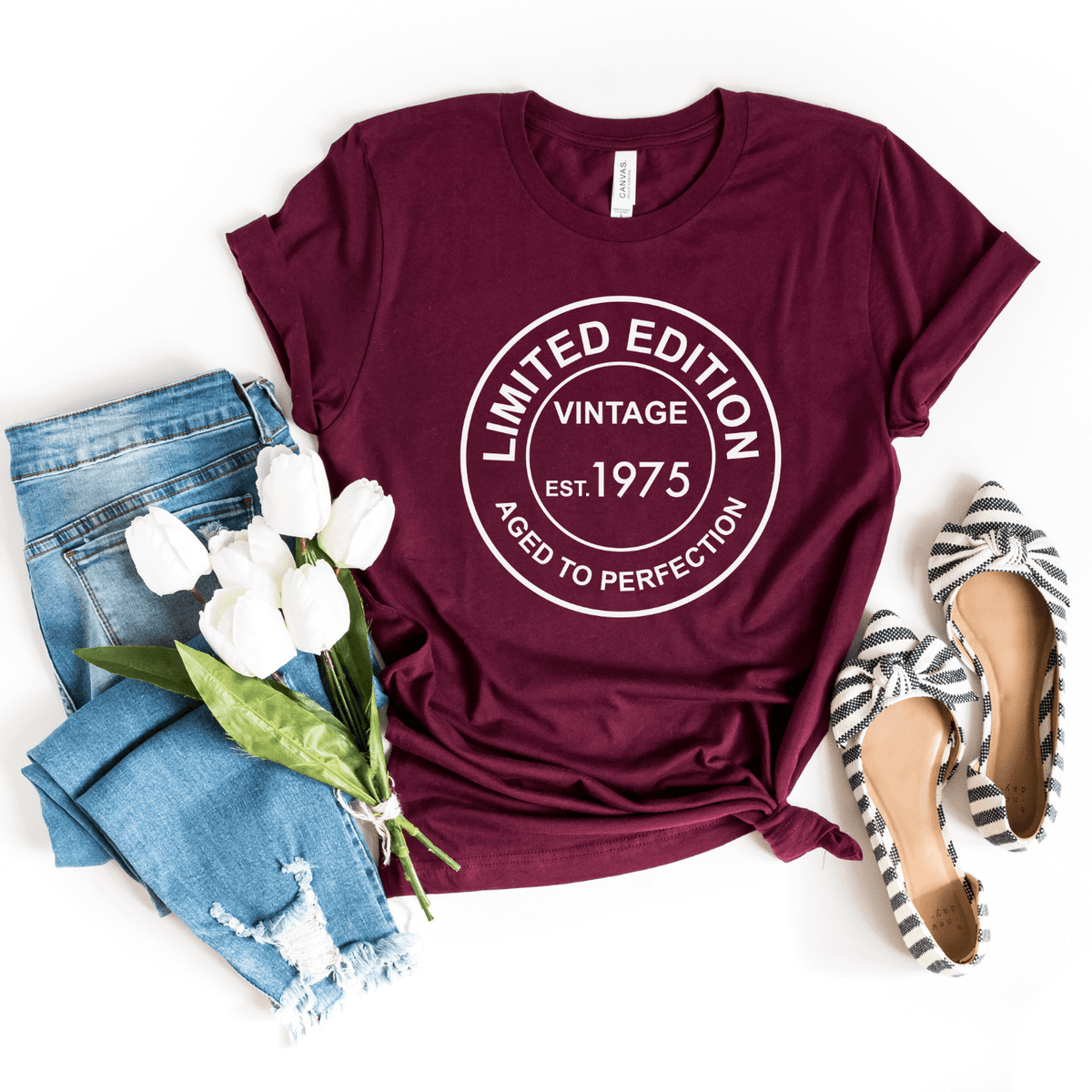 T-Shirt-Limited Edition Custom Birthday T-Shirt (Customize Your Year)-S-Maroon-Jack N Roy