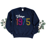 Sweatshirt-Vintage Custom Birthday Sweatshirt (Customized Year)-S-Navy-Jack N Roy