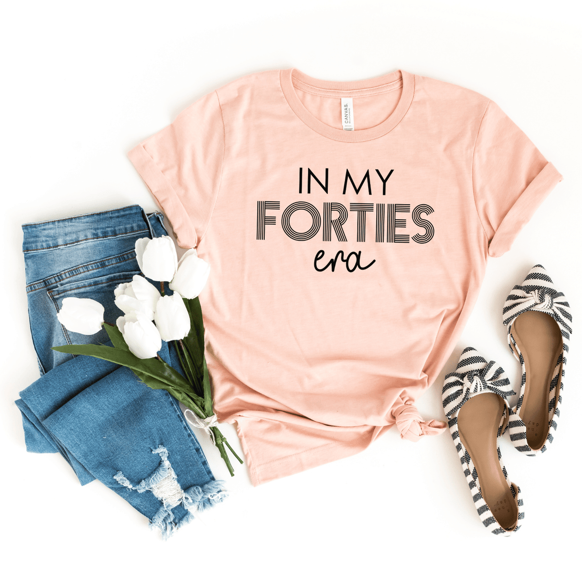 T-Shirt-Forties Era T-Shirt-S-Heather Peach-Jack N Roy