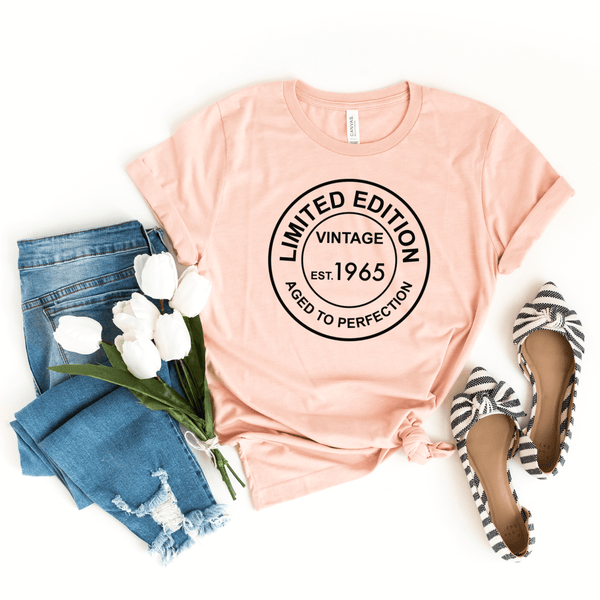 T-Shirt-Limited Edition Custom Birthday T-Shirt (Customize Your Year)-S-Heather Peach-Jack N Roy