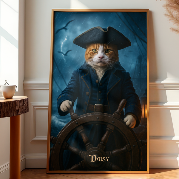 Poster-Custom Pirate Pet Outfit - Personalized Poster | Upload Your Photo | Pet Transformation-JackNRoy
