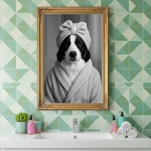 Poster-Custom Bathrobe Spa Outfit - Personalized Poster | Upload Your Photo | Pet Transformation-Printify