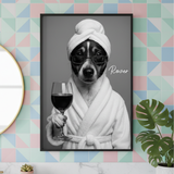 Poster-Spa Pet w/ Wine - Personalized Poster | Gift for Pet Lovers | Upload Your Photo-JackNRoy