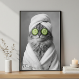 Poster-Custom Spa Pet Outfit - Personalized Poster | Upload Your Photo | Pet Transformation-Printify